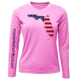State of Florida USA Freshwater Born Women's Long Sleeve UPF 50+ Dry-Fit Shirt