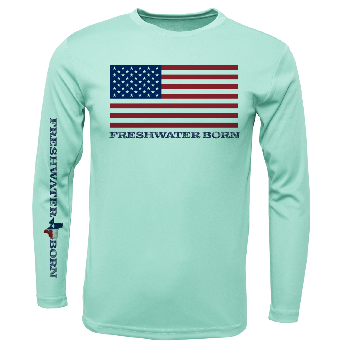 Texas USA Freshwater Born Boy's Long Sleeve UPF 50+ Dry-Fit Shirt