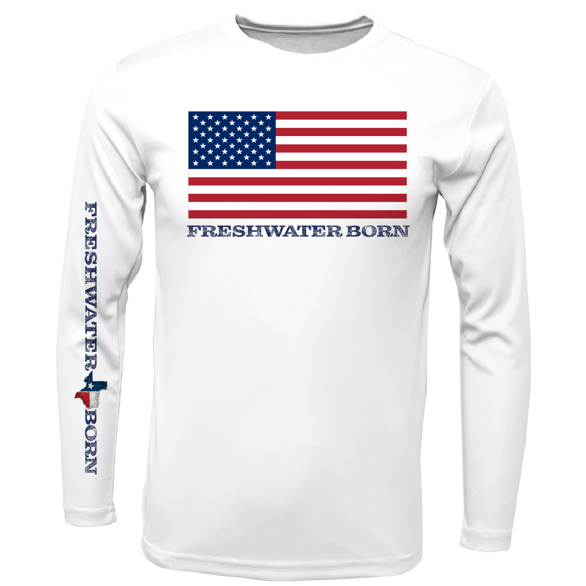 Texas USA Freshwater Born Boy's Long Sleeve UPF 50+ Dry-Fit Shirt