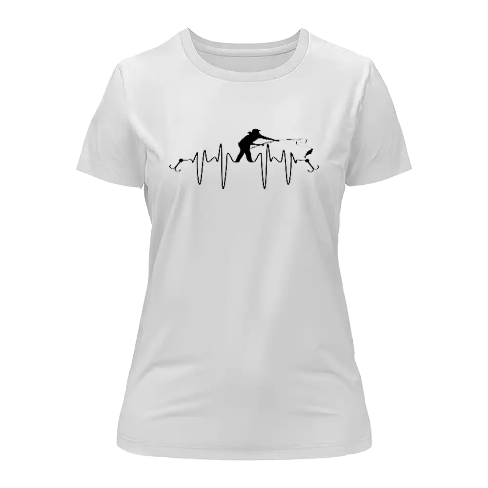 Fishing Heart Beat T-Shirt for Women