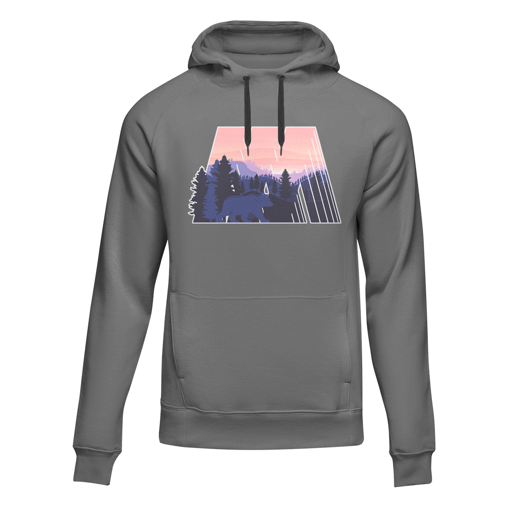 Geometric Camping Adult Fleece Hooded Sweatshirt
