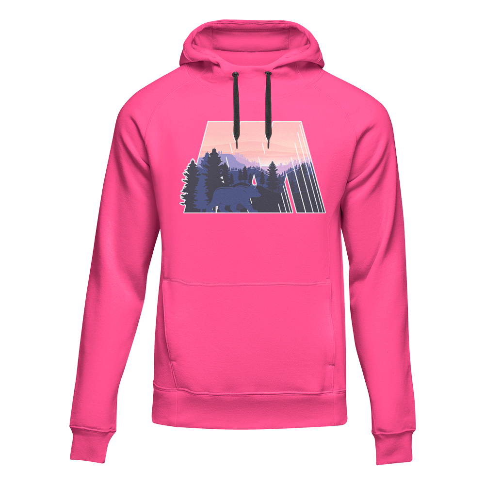Geometric Camping Adult Fleece Hooded Sweatshirt