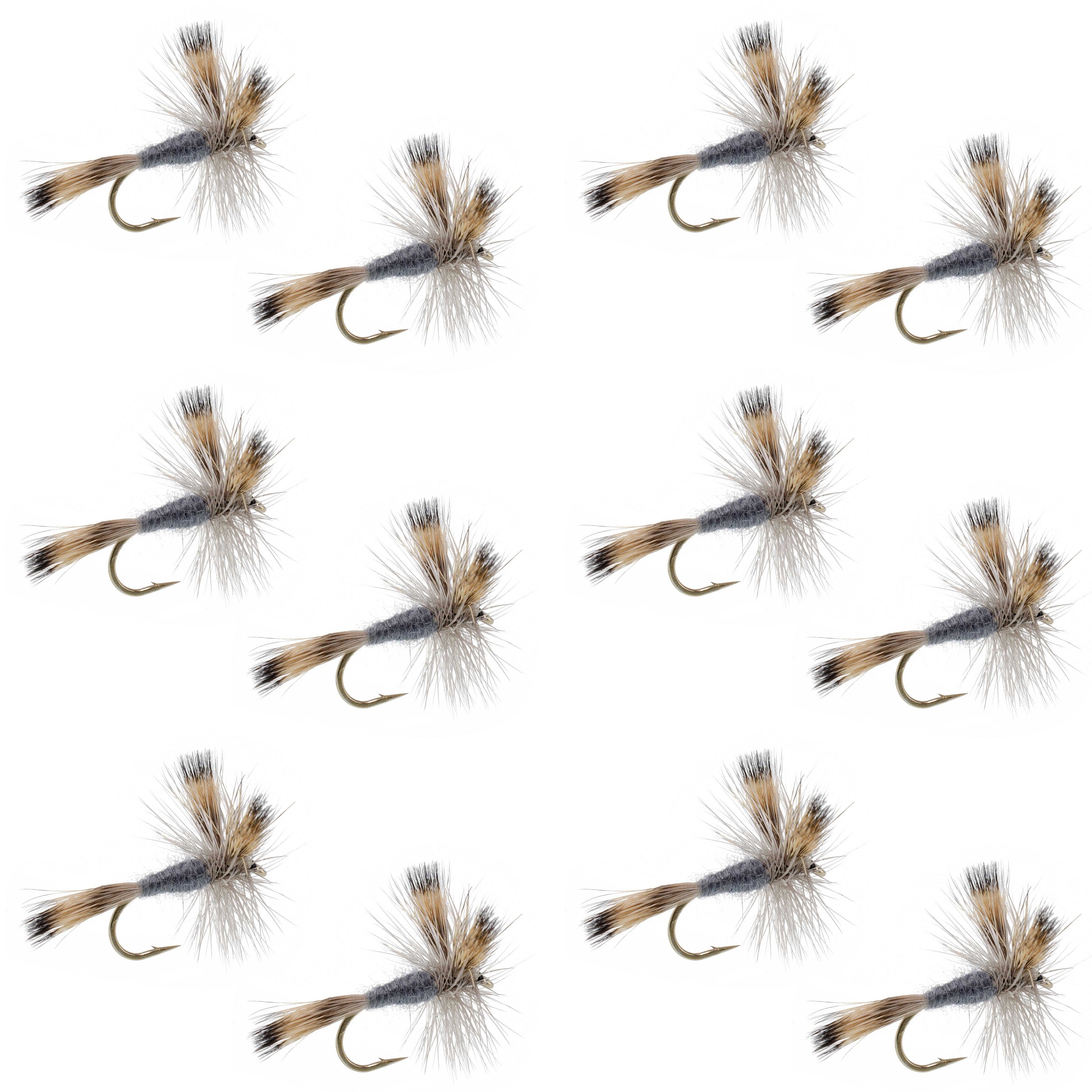 Gray Wulff Classic Trout Dry Fly -12 Flies Hook Size 12