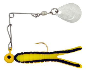 H&H Cajun King Spin (1/4 oz, Nickel -Yel.Bk.Stp, 12/Card) Bobber Bargain