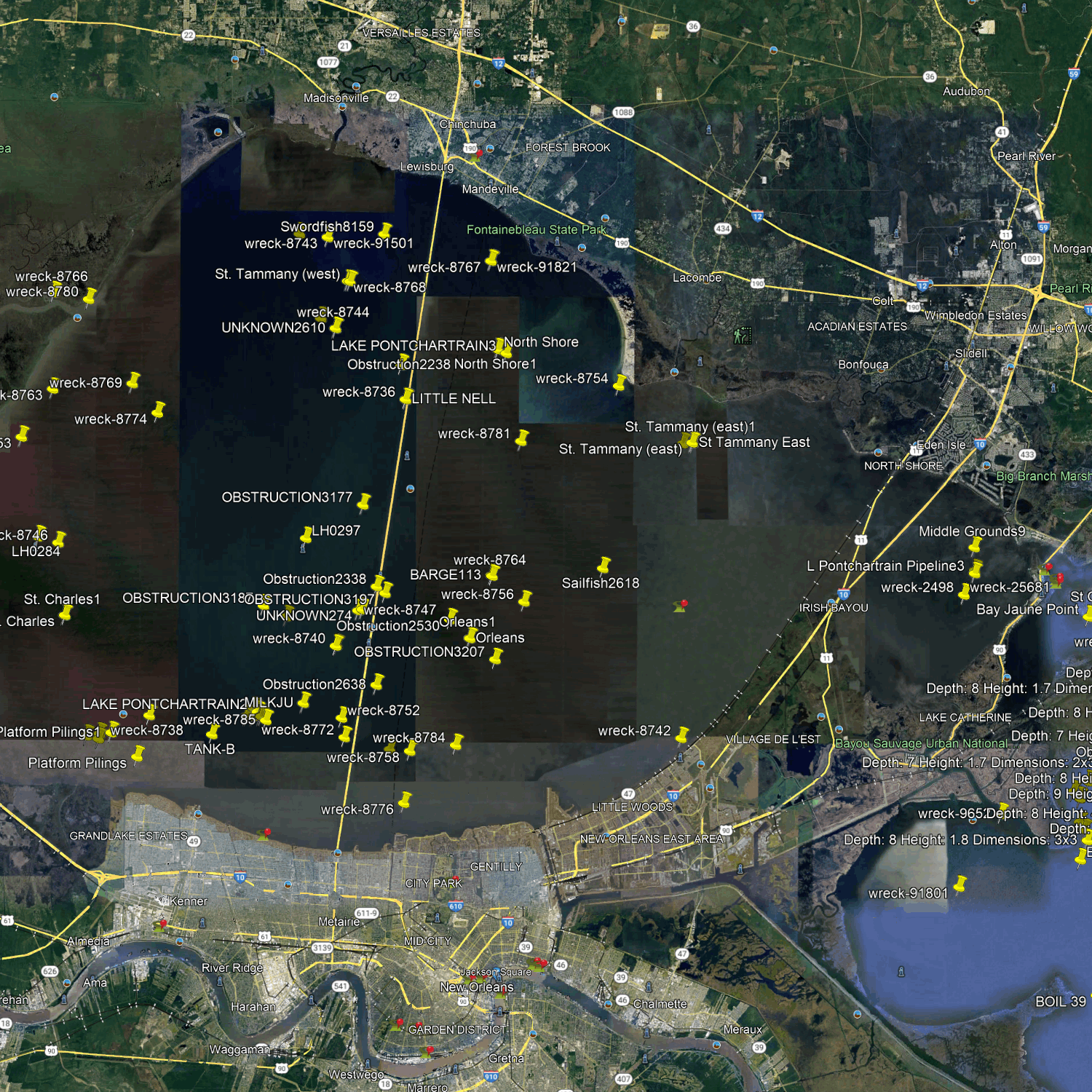 New Orleans Fishing Spots- Coastal Numbers