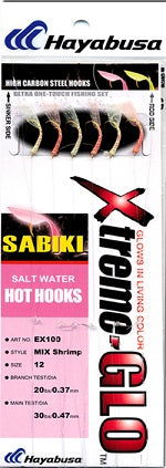 Hayabusa Sabiki Rig (Mix Shrimp, Glow, 6-Hook) Bobber Bargain