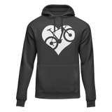 Heart Bike Adult Fleece Hooded Sweatshirt