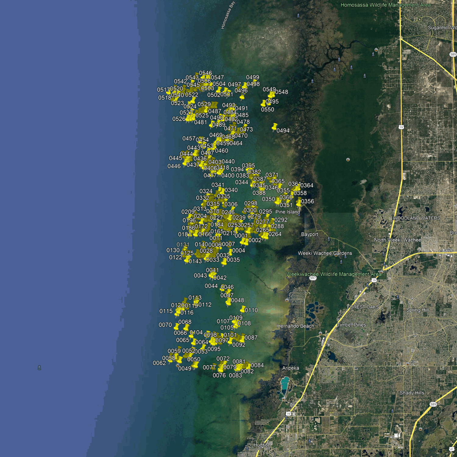 Hudson Fishing Spots - Hernando Nearshore