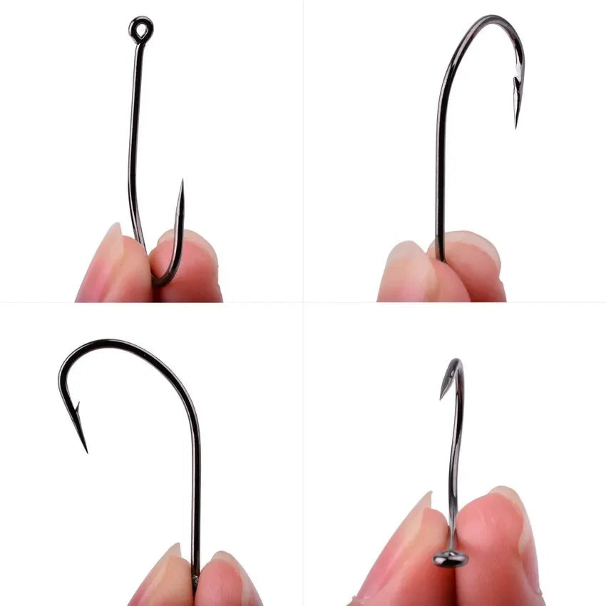 High Carbon Stainless Steel Fishing Hooks (50/10pcs) Bobber Bargain