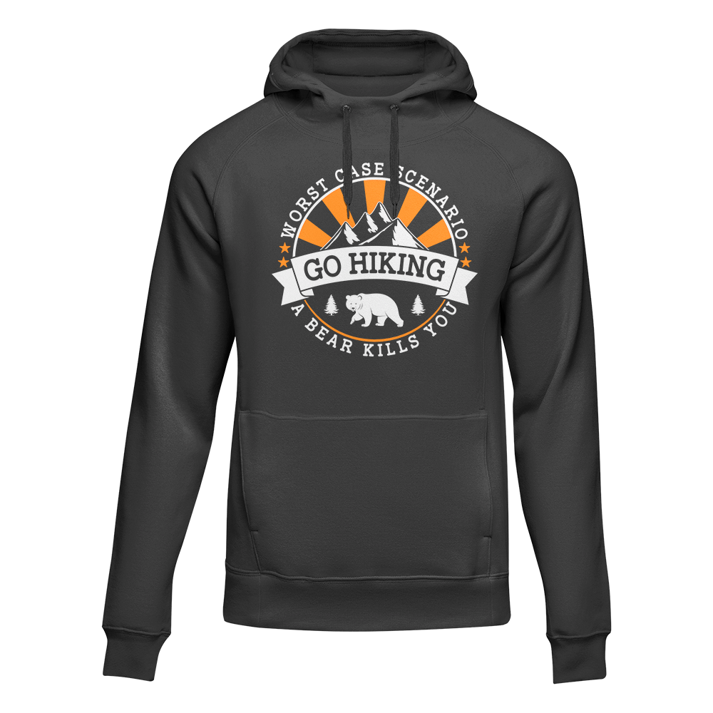 Hiking Worst Case Scenario Adult Fleece Hooded Sweatshirt