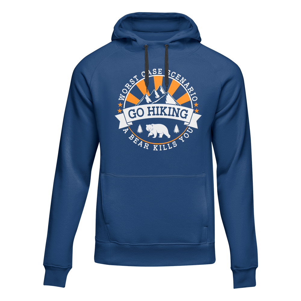 Hiking Worst Case Scenario Adult Fleece Hooded Sweatshirt