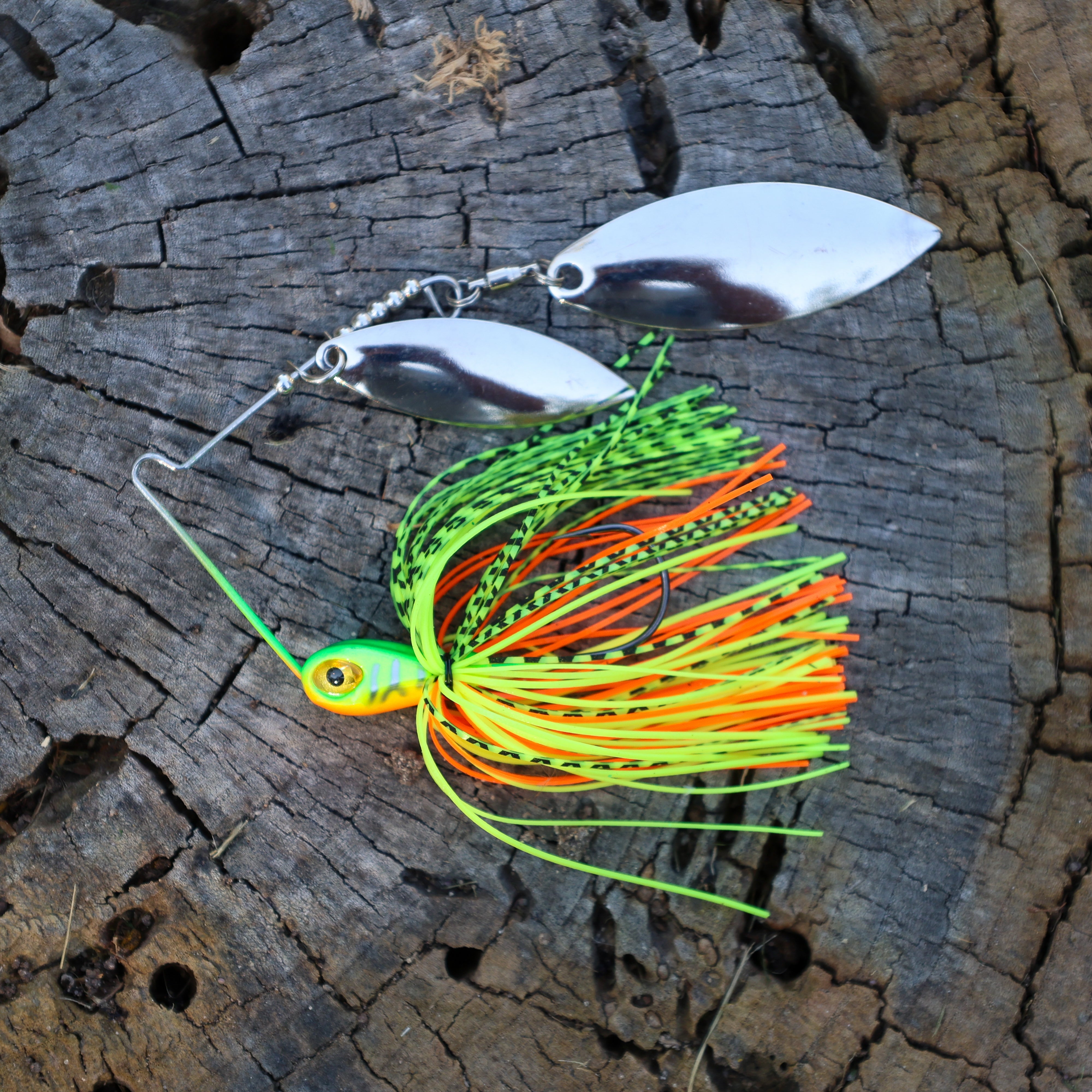 Jigs de spinnerbait de plomo Reaction Tackle - Paquete de 3, hoja de doble sauce - Nuevos