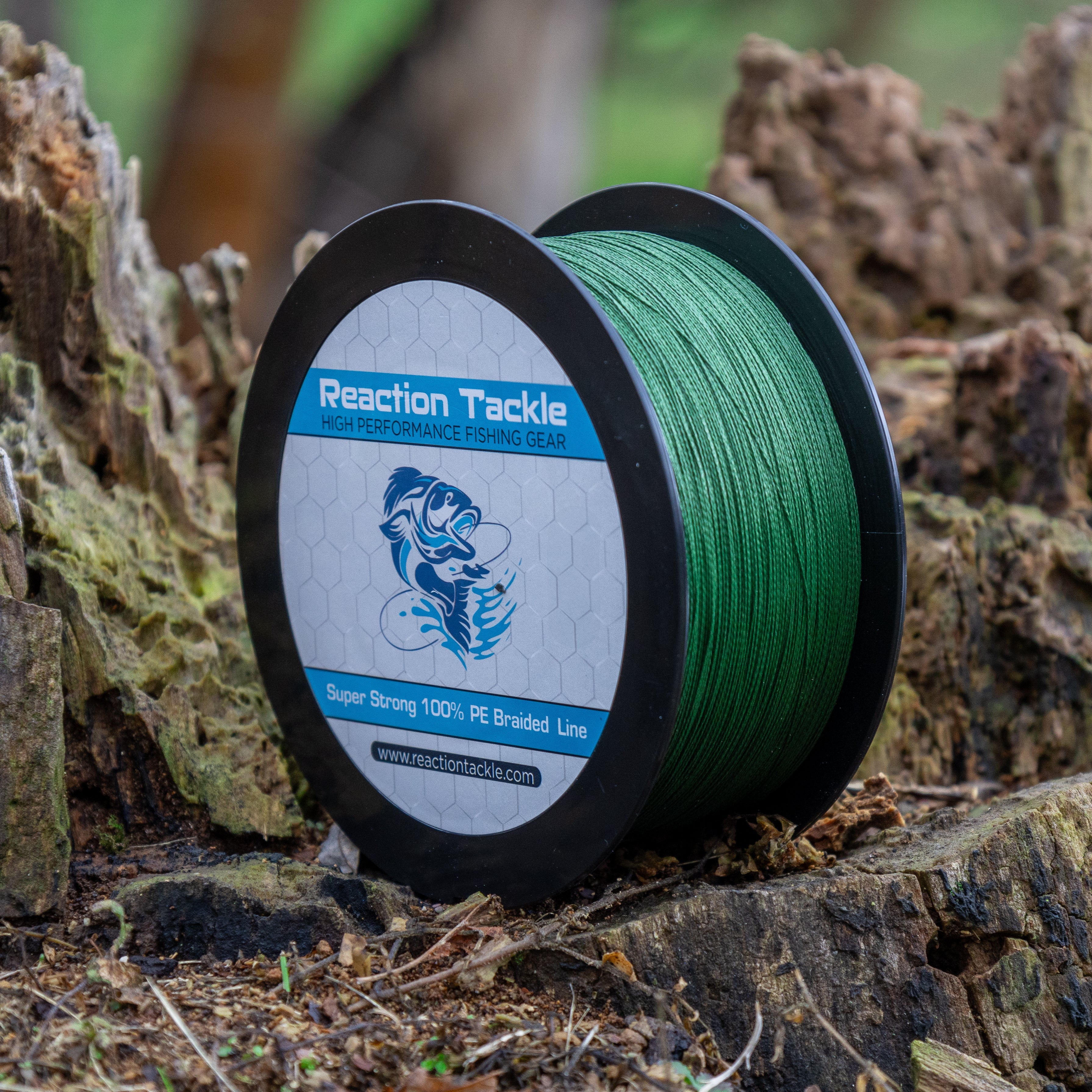 Línea de pesca trenzada Reaction Tackle - Sin decoloración, verde de baja visibilidad