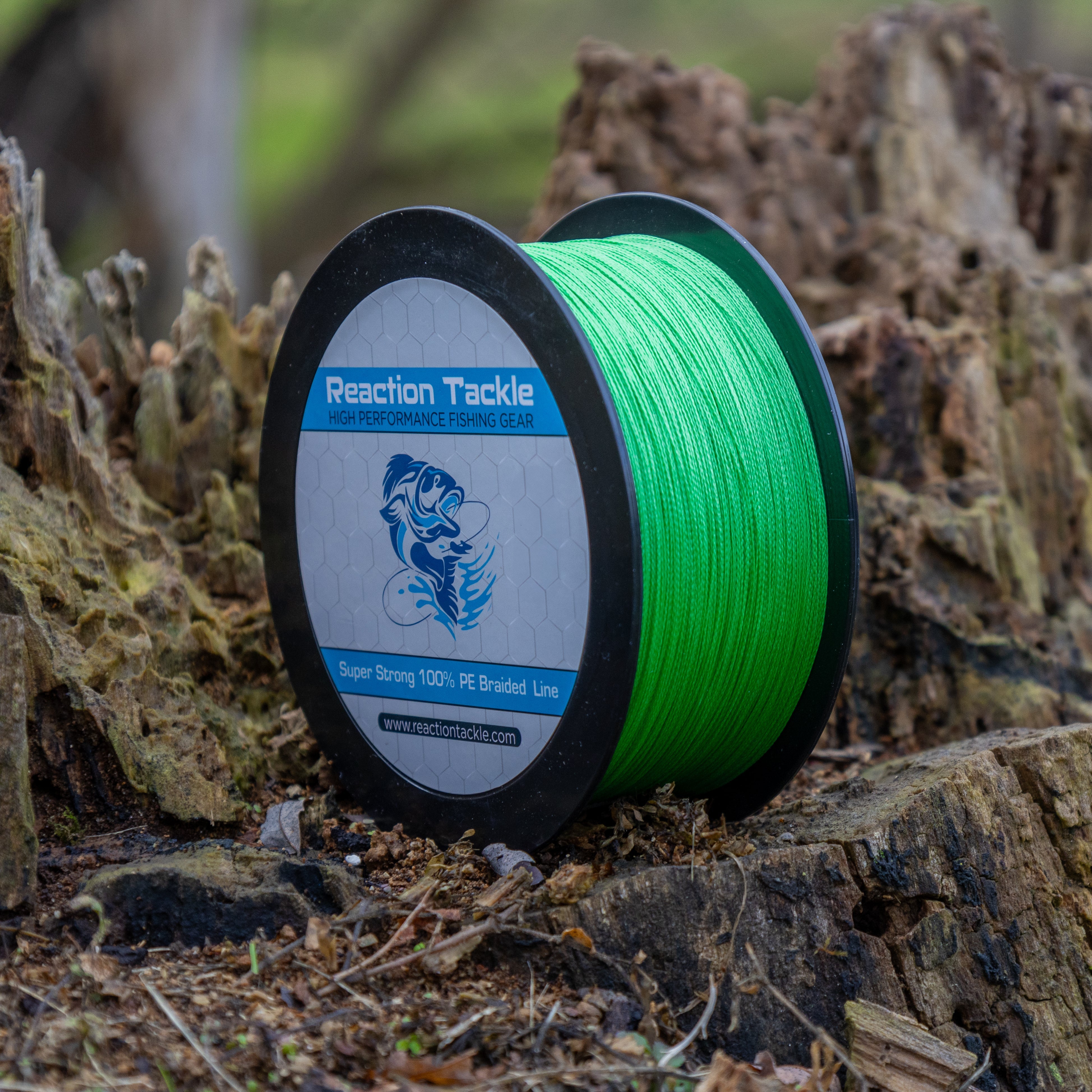 Línea de pesca trenzada Reaction Tackle - Verde de alta visibilidad