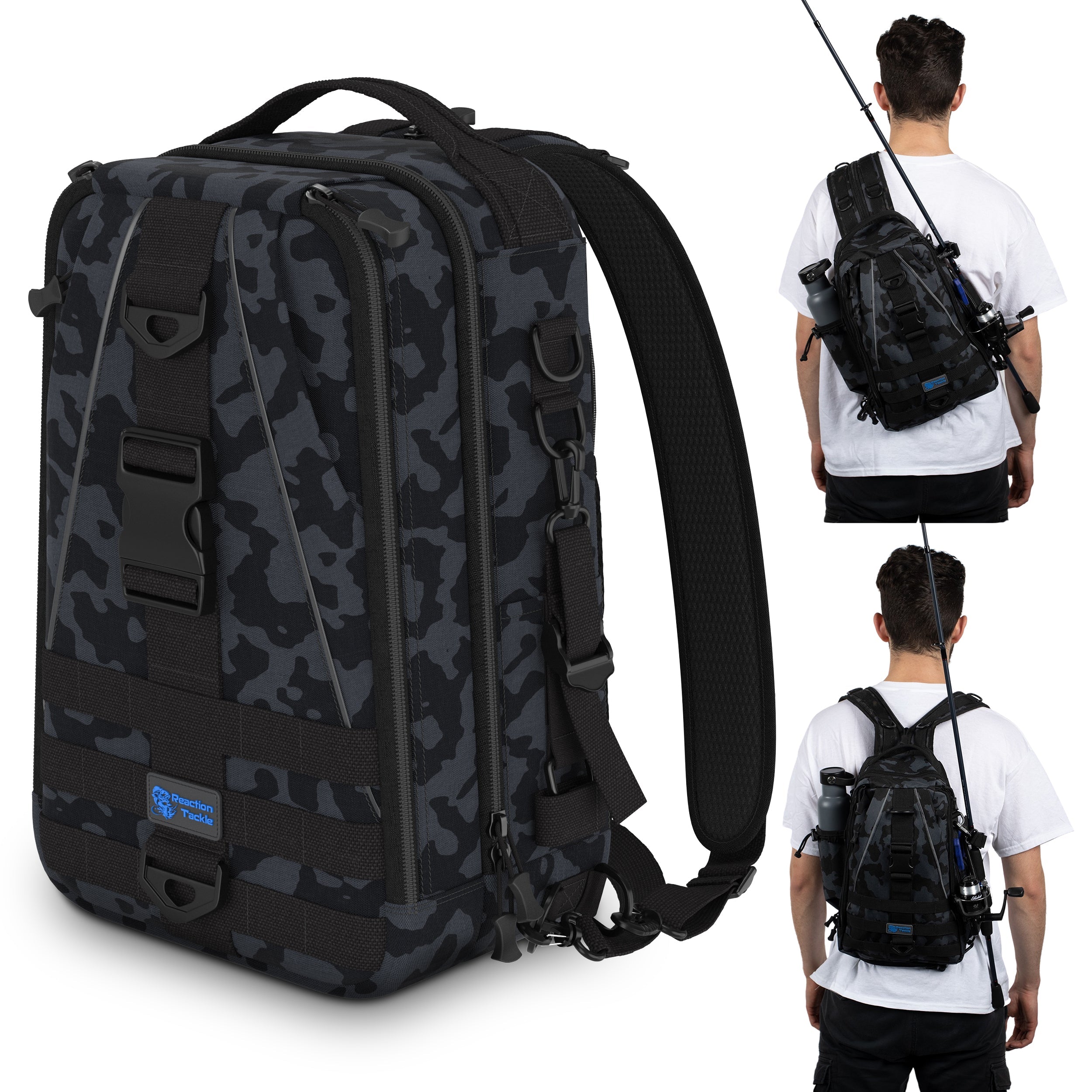 Mochila/bolso bandolera Reaction Tackle Fishing Tackle 2 en 1 - 3 tamaños