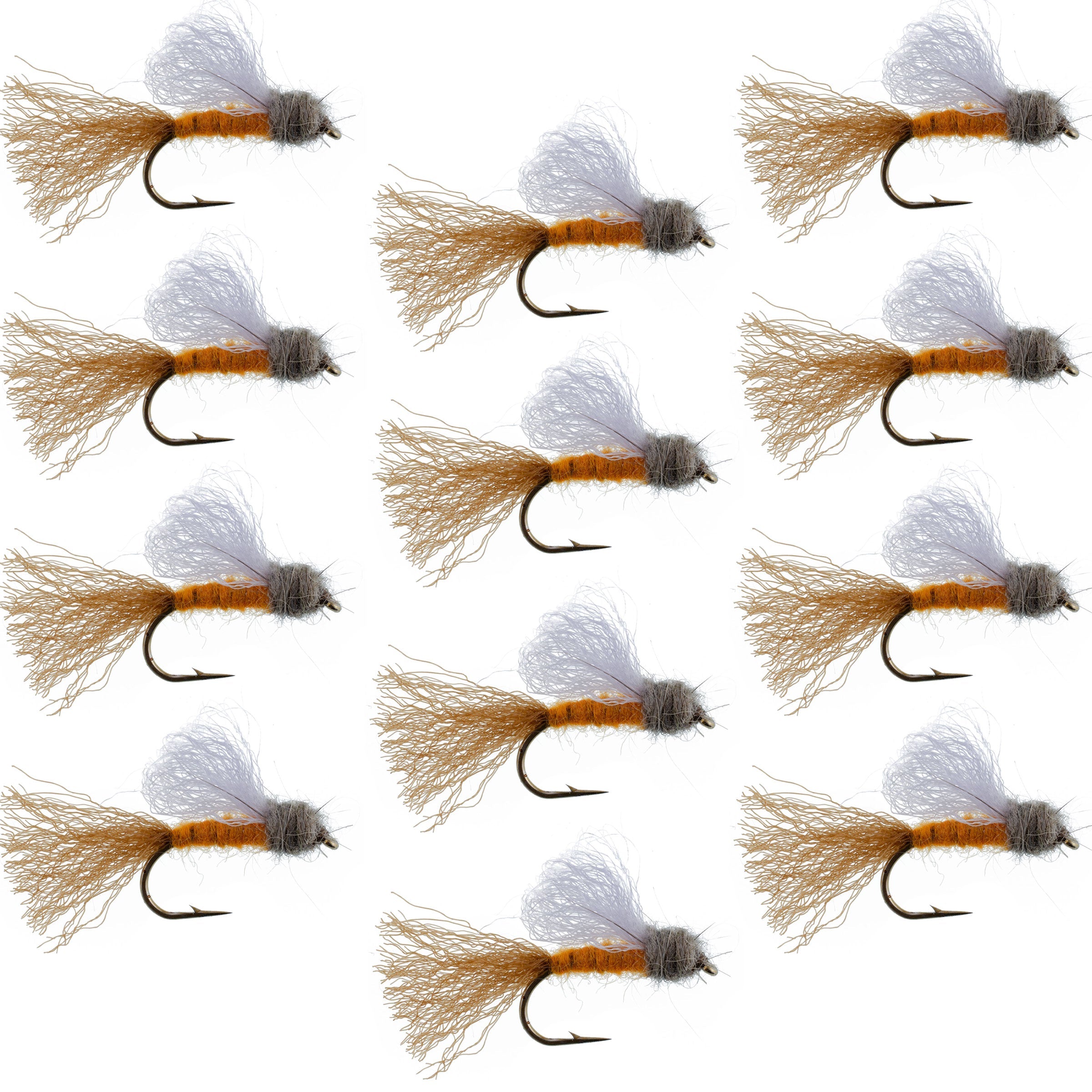 Orange Iris October Caddis Emerger Caddis Mouche Sèche à Truite - 12 Mouches Taille d'Hameçon 8