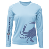 Blue Crab Wrap Women's Long Sleeve UPF 50+ Dry-Fit Shirt