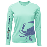 Blue Crab Wrap Women's Long Sleeve UPF 50+ Dry-Fit Shirt