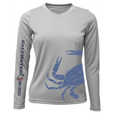 Blue Crab Wrap Women's Long Sleeve UPF 50+ Dry-Fit Shirt