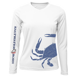 Blue Crab Wrap Women's Long Sleeve UPF 50+ Dry-Fit Shirt