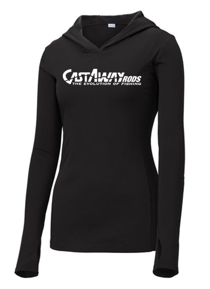 Sport-Tek® Ladies PosiCharge® Competitor™ Black Women's Hooded Pullover