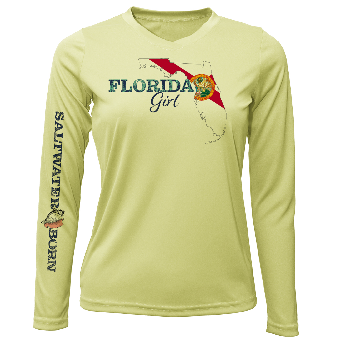 Linear Logo Stuart Florida Girl Long Sleeve UPF 50+ Dry-Fit Shirt