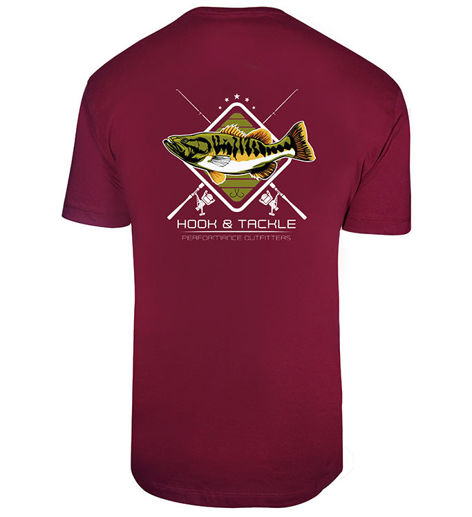 Camiseta premium de cañas de pescar de lubina para hombre