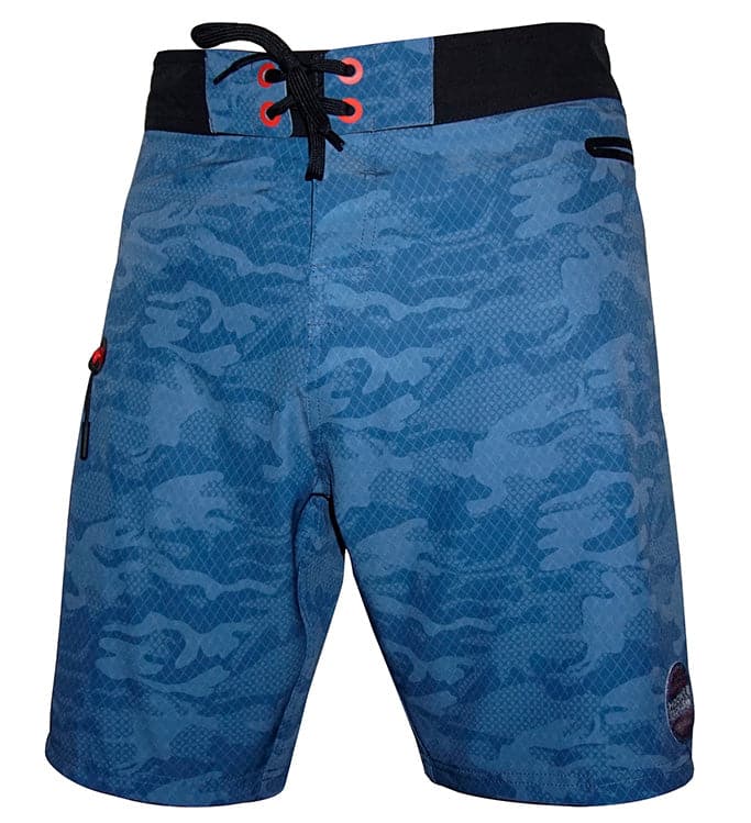 Boardshort elástico de pesca con camuflaje geométrico para hombre