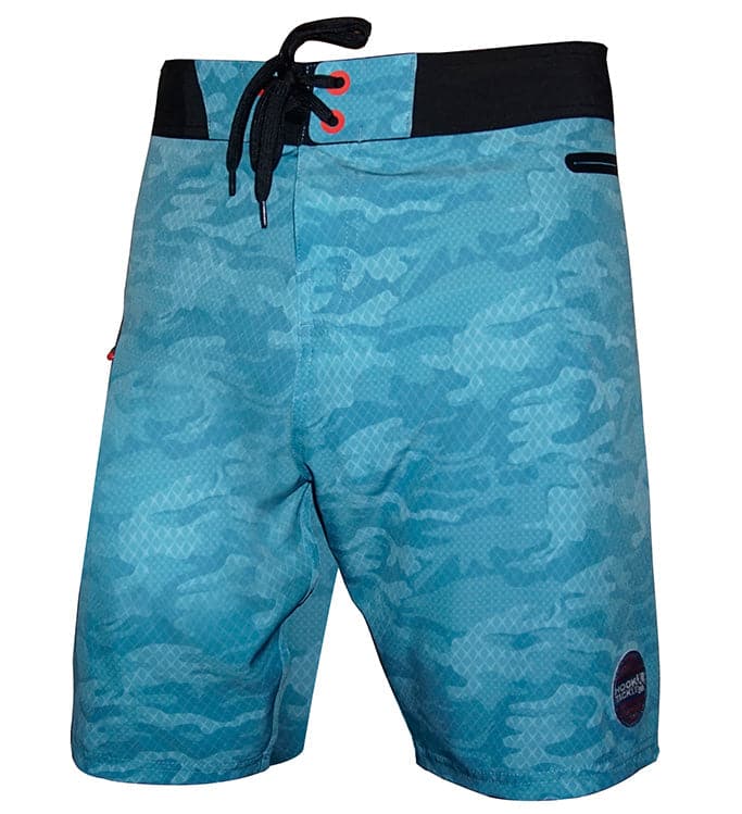 Boardshort elástico de pesca con camuflaje geométrico para hombre