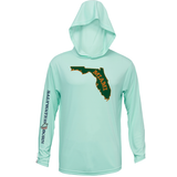 Miami Orange and Green Long Sleeve UPF 50+ Dry-Fit Hoodie