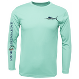 Blue Marlin on Chest Long Sleeve UPF 50+ Dry-Fit Shirt