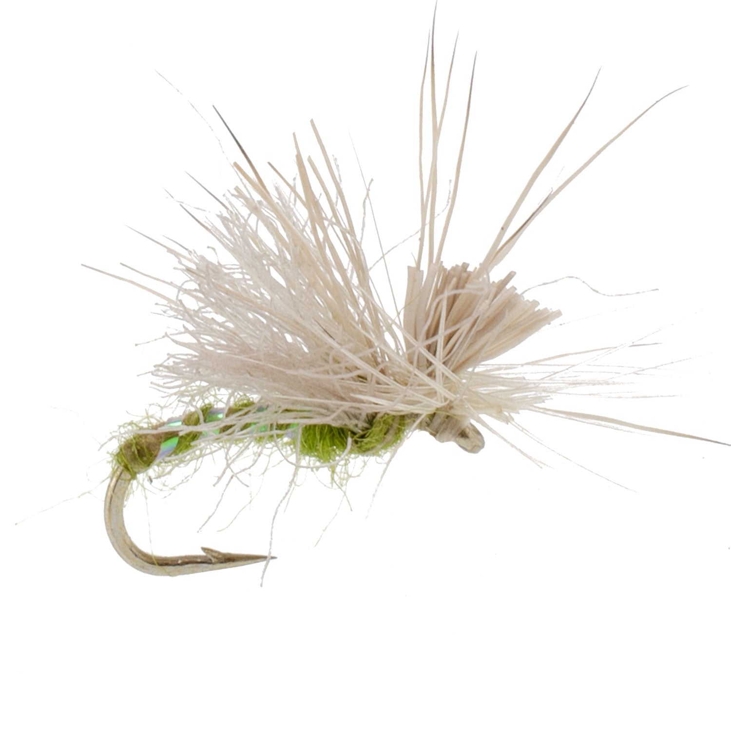 Olive Missing Link Caddis or Mayfly Flies Hook 6 Flies Size 20