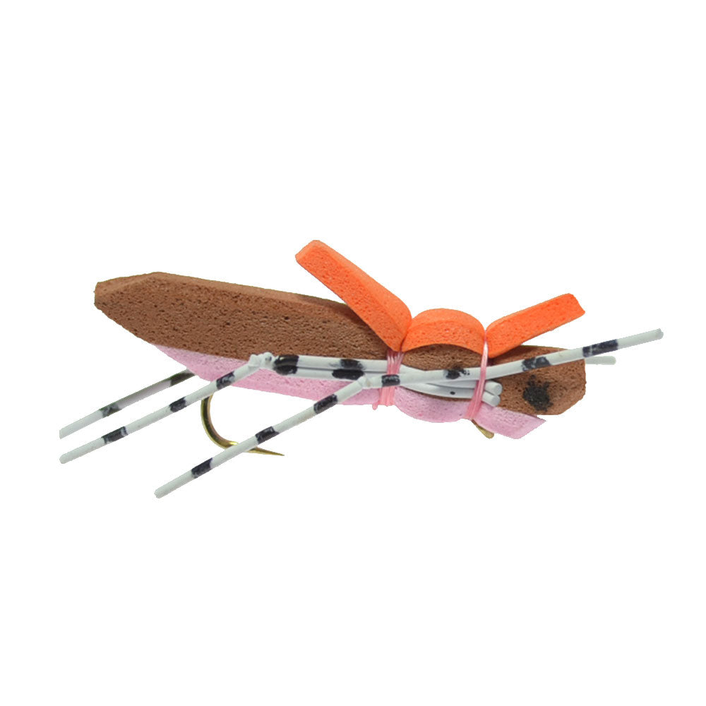 Mosca seca Morrish Hopper con cuerpo de espuma Grasshopper, 8 moscas, 4 colores, anzuelo tamaño 10, Hopper Dropper 