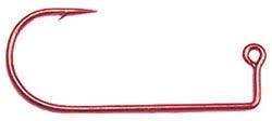 Mustad Jig Hook (Red, Needle Point, 100ct) Bobber Bargain