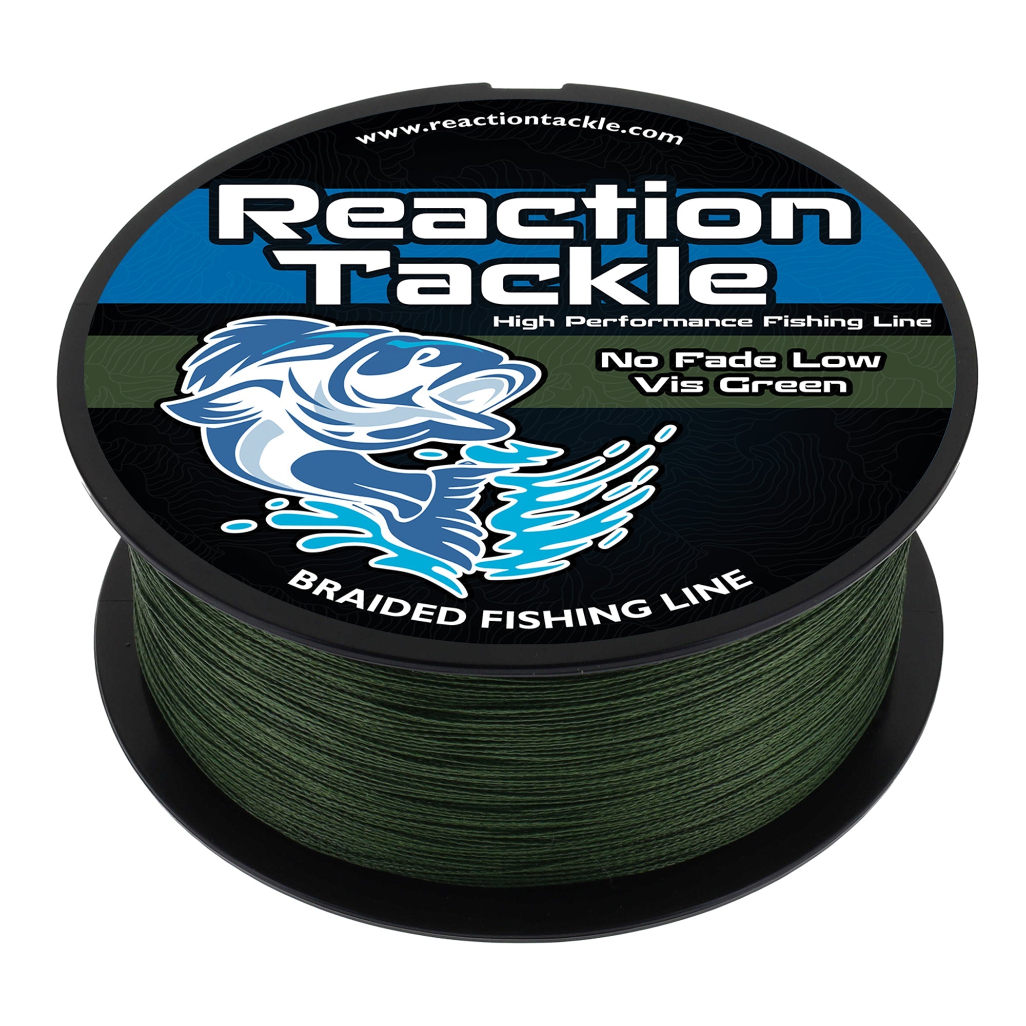 Línea de pesca trenzada Reaction Tackle - Sin decoloración, verde de baja visibilidad