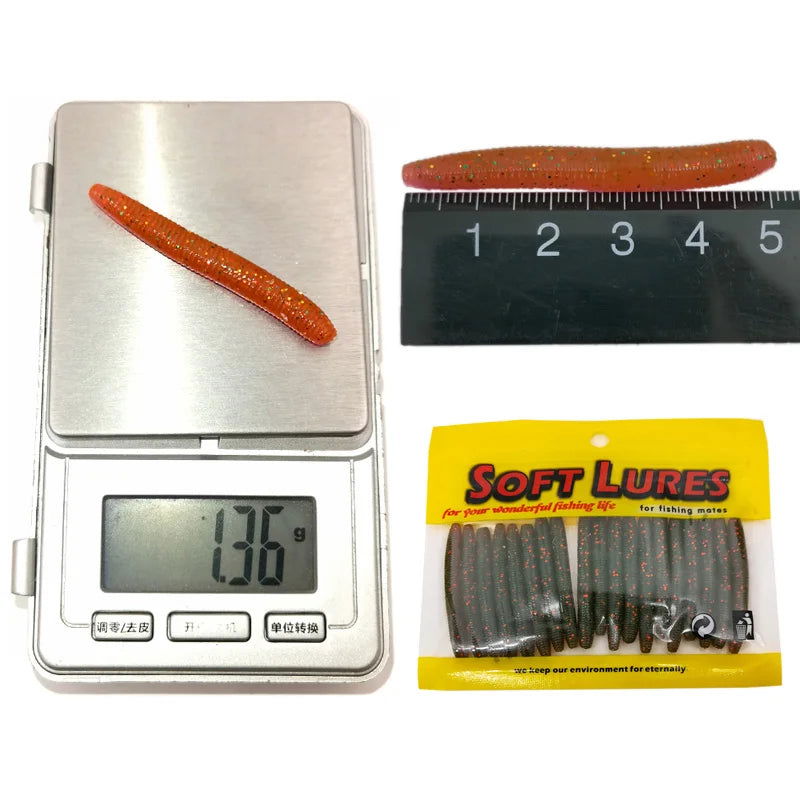 Neon Nibblers Soft Worm Lures Bobber Bargain