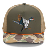 Gorra Wood Duck Hat Rope Cap de 5 paneles con parte trasera de malla Ridgeline.