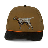 Gorra de lona con visera de tela encerada para perro de muestra alemán de pelo corto.