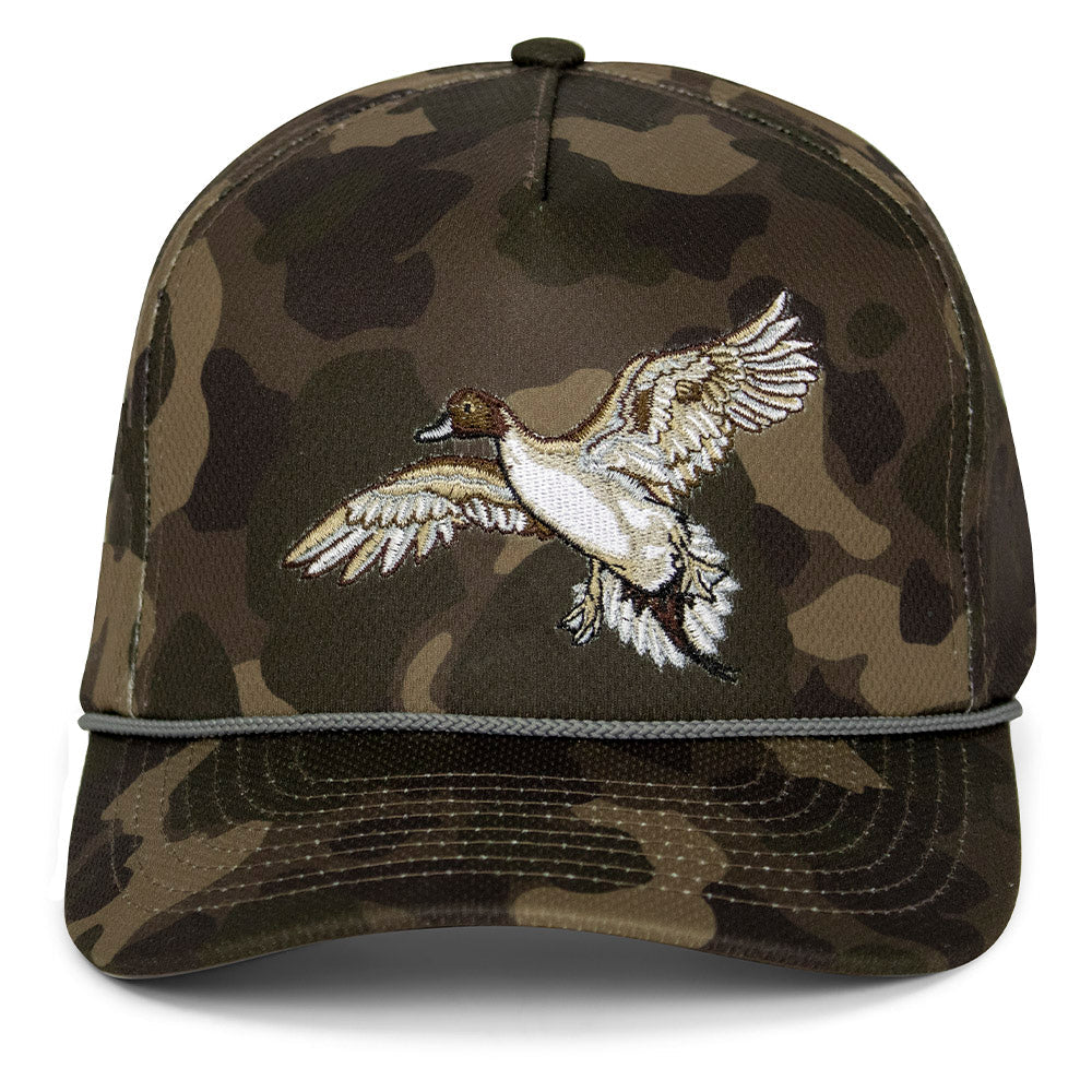 Gorra Trucker Pintail Estilo Retro Camuflaje Oscuro 5 Paneles