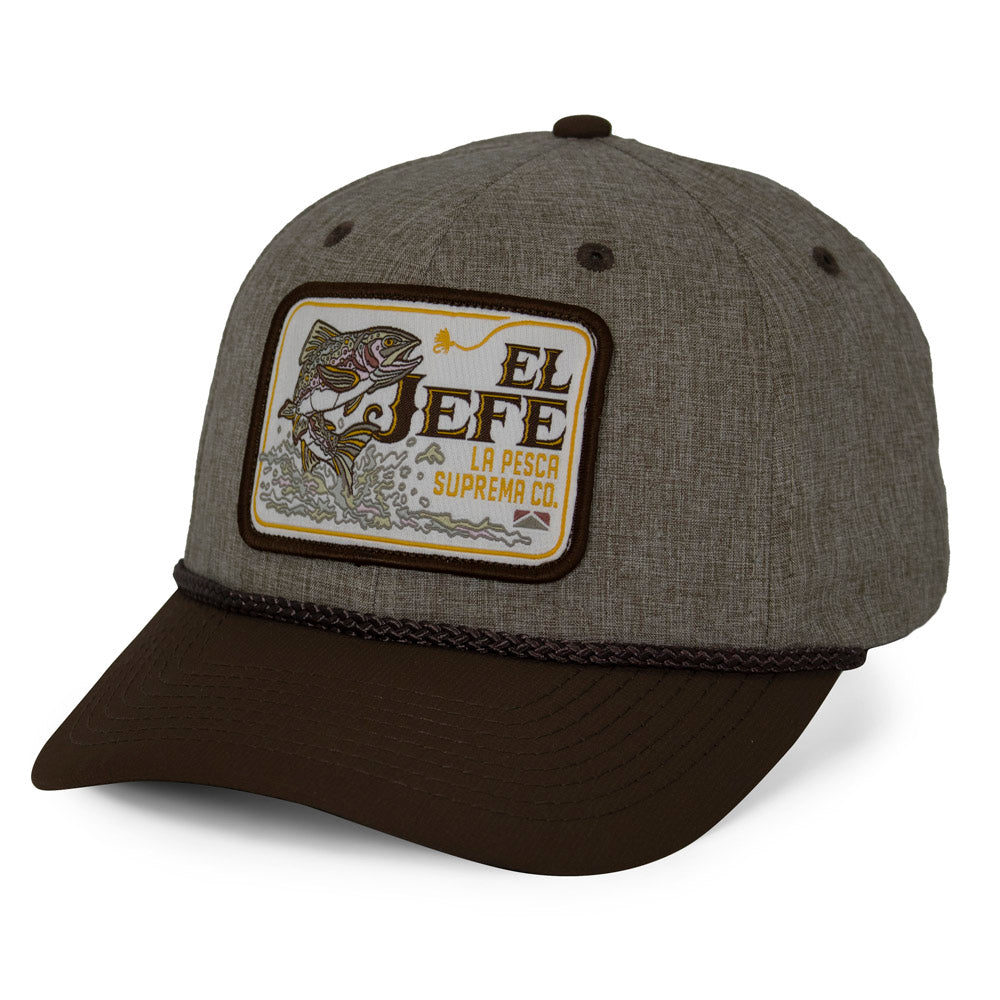 Gorra de malla de seis paneles con cuerda El Jefe Supremo Fishing