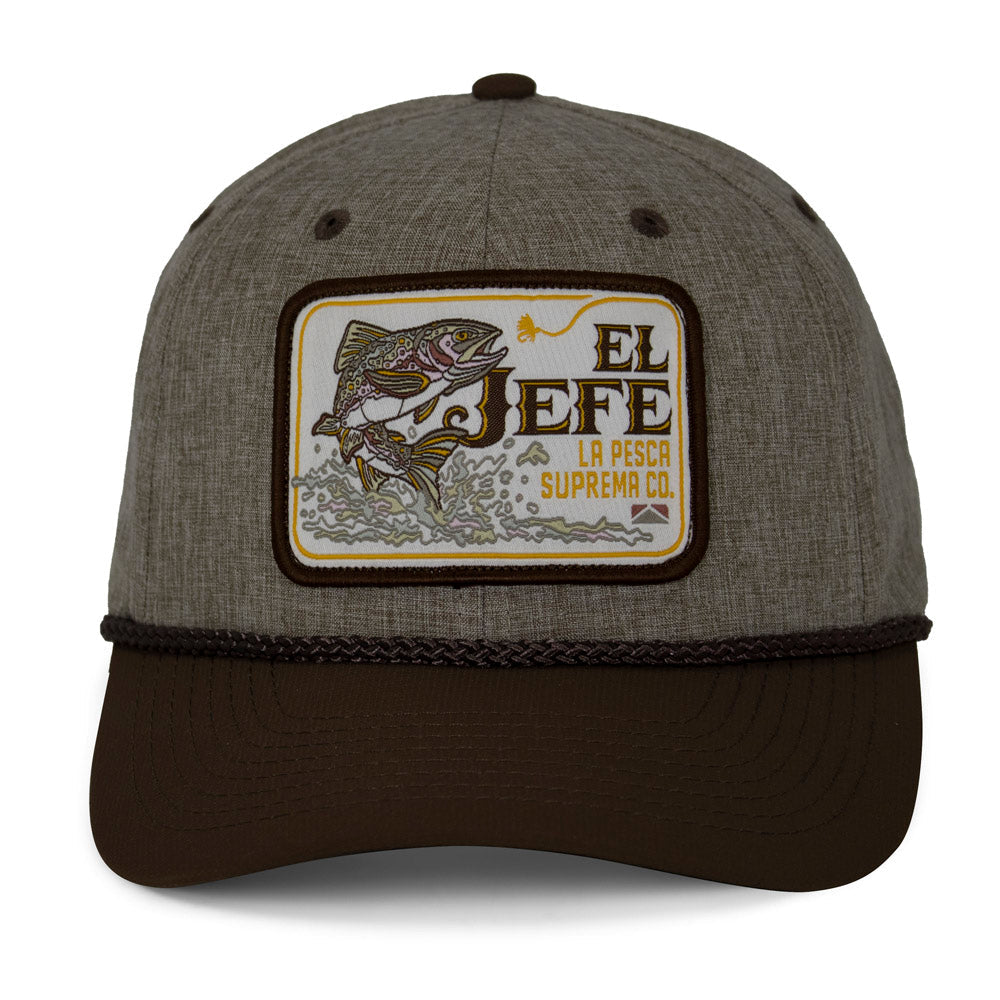 Gorra de malla de seis paneles con cuerda El Jefe Supremo Fishing