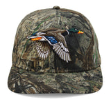 Gorra de seis paneles Flying Mallard con estampado Mossy Oak Duck Blind.