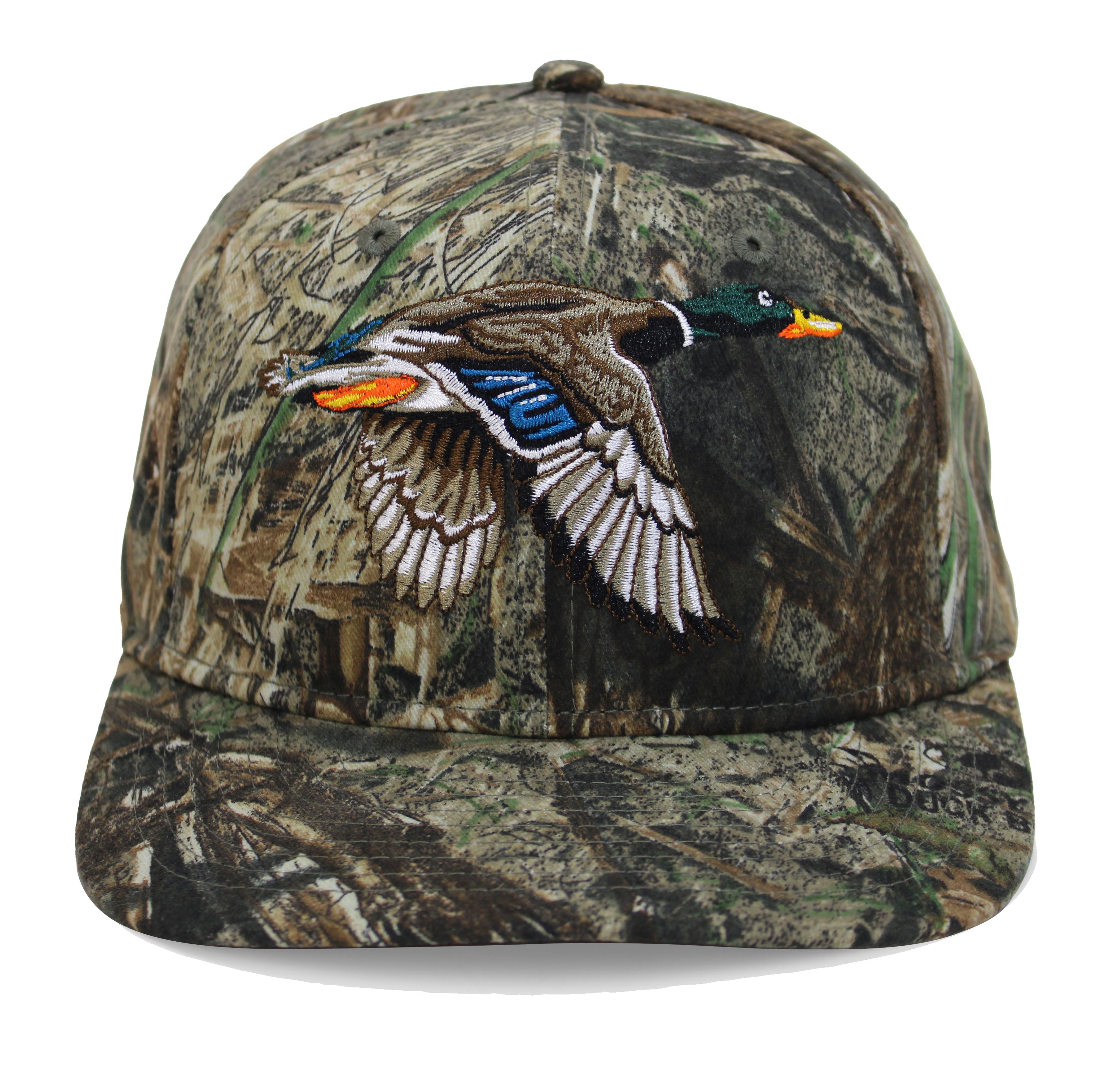 Gorra de seis paneles Flying Mallard con estampado Mossy Oak Duck Blind.