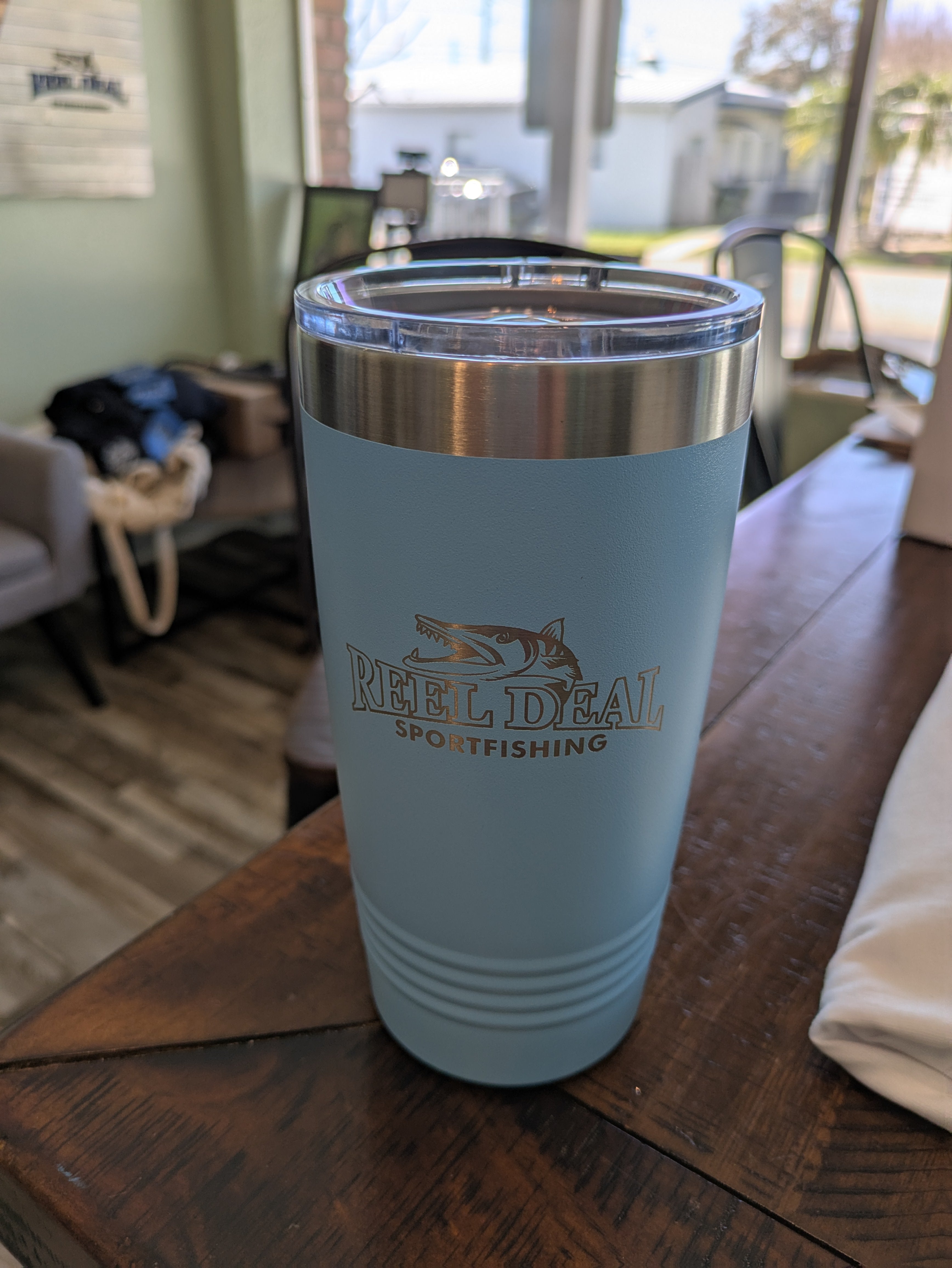 Reel Deal Engraved Tumbler 20oz - Light Blue