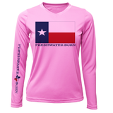 DFW, TX Flag Freshwater Born Women's Long Sleeve UPF 50+ Dry-Fit Shirt