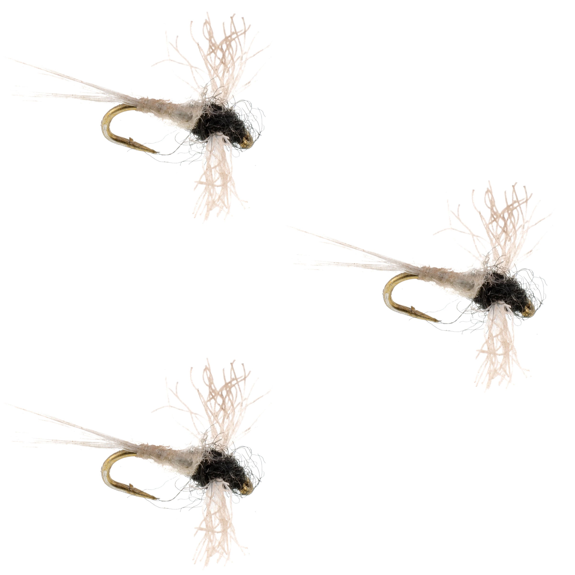 3 Paquetes de Moscas Z-Lon Wing Trico Spinner con Cuerpo de Kapok, Tamaño 24