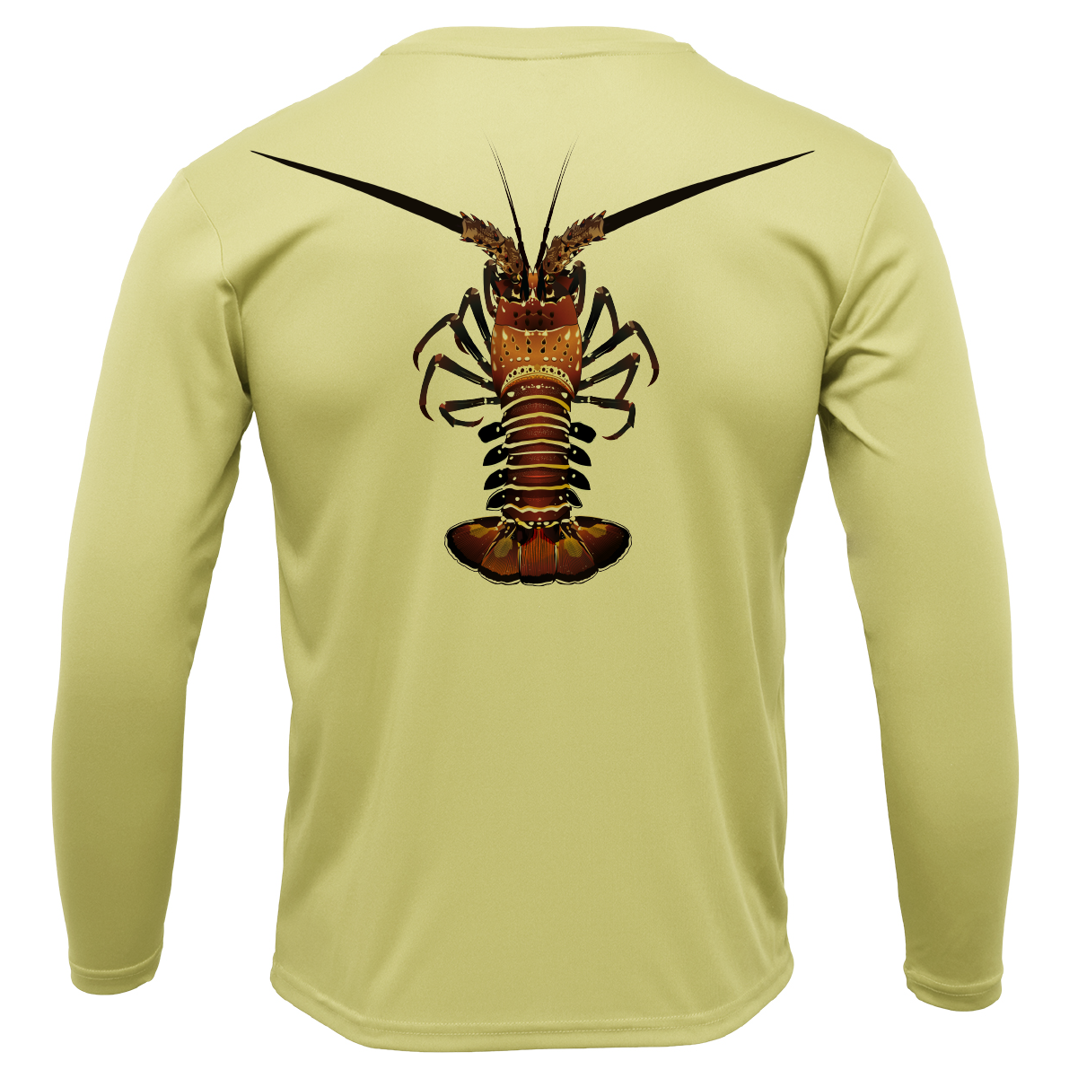 Key West, FL Realistic Lobster Men's Long Sleeve UPF 50+ Dry-Fit Shirt