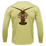 Key West, FL Realistic Lobster Men's Long Sleeve UPF 50+ Dry-Fit Shirt