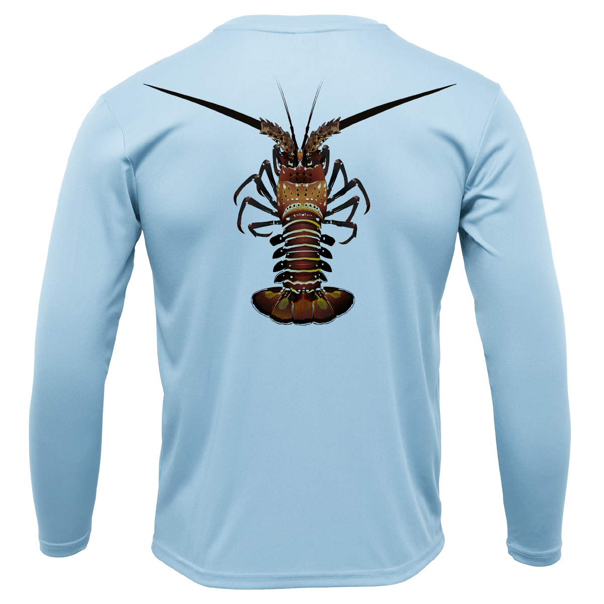 Key West, FL Realistic Lobster Men's Long Sleeve UPF 50+ Dry-Fit Shirt