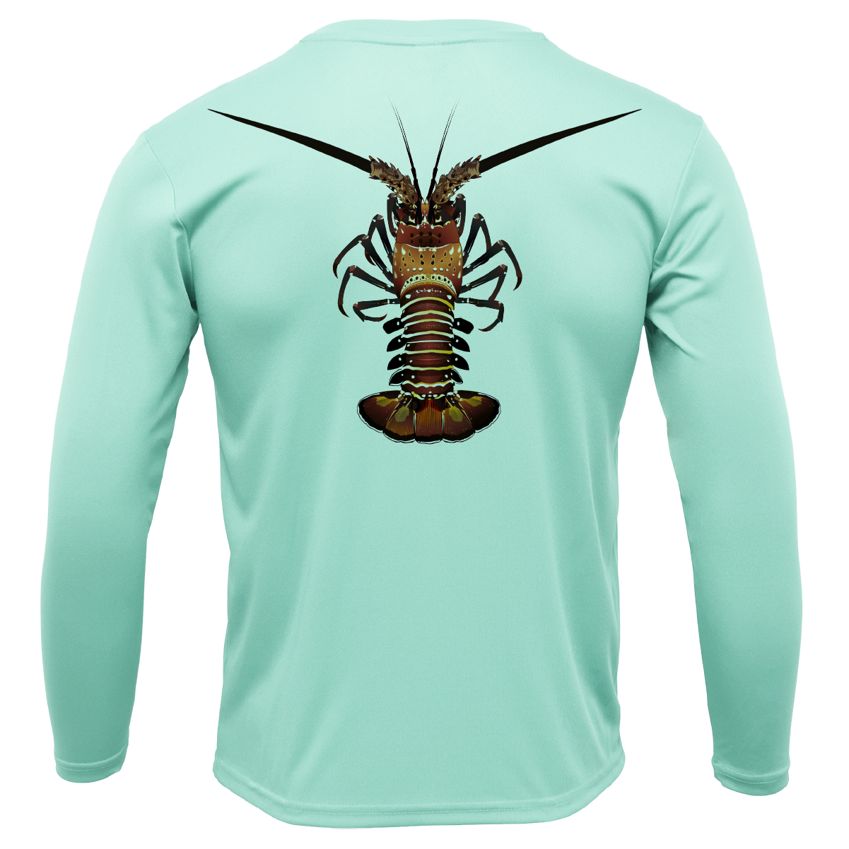 Key West, FL Realistic Lobster Men's Long Sleeve UPF 50+ Dry-Fit Shirt